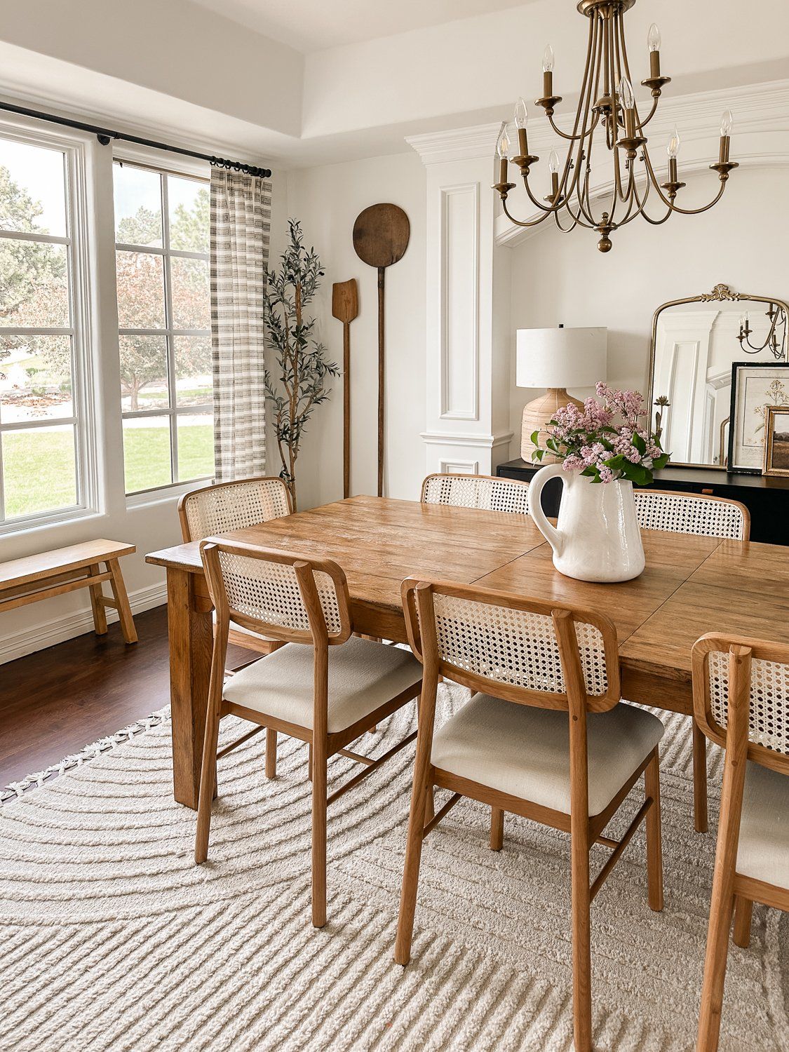 Bright Traditional Dining Room with Wood Accents