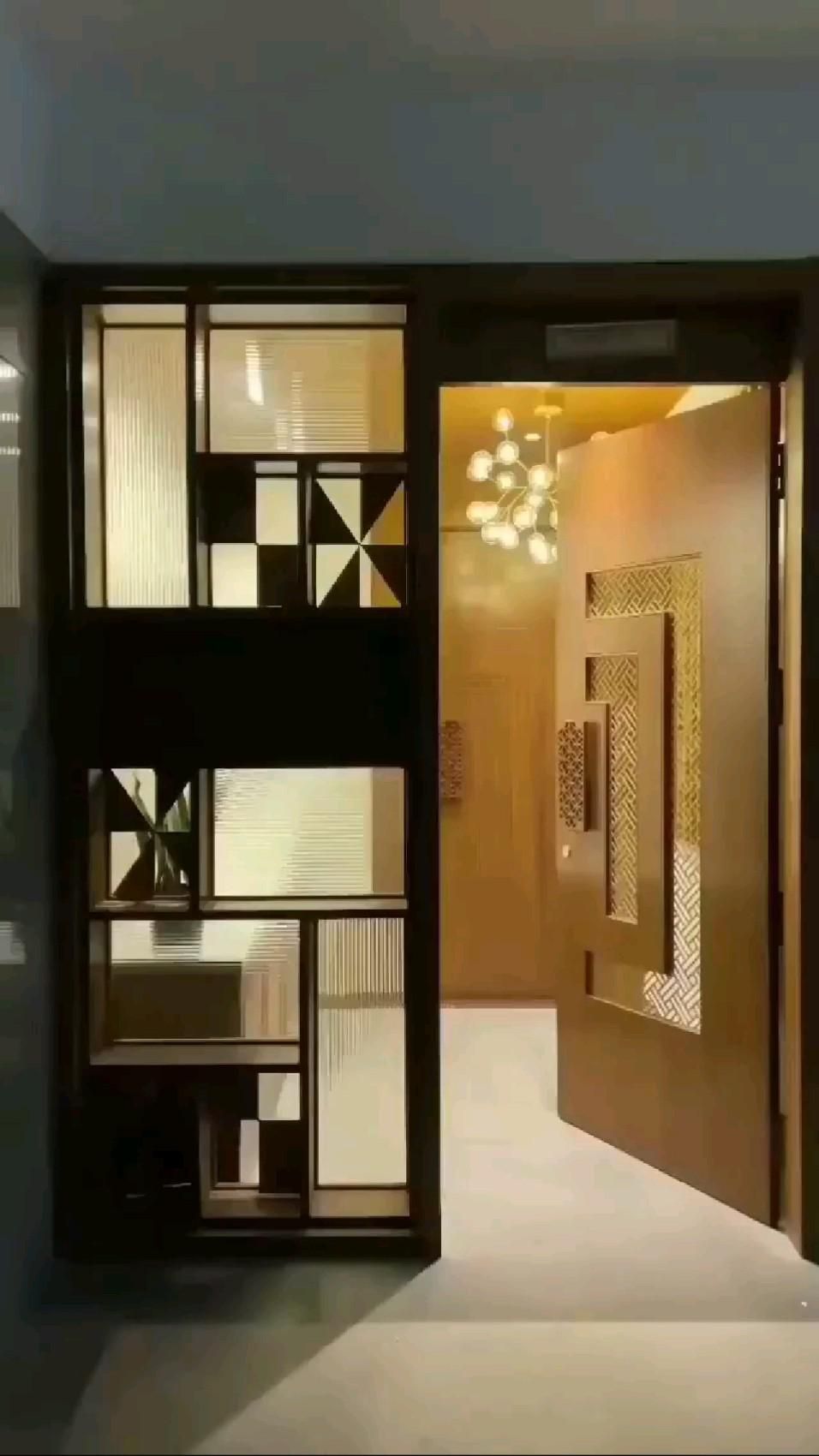 Modern Entry Door with Decorative Glass Panels