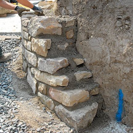 Dry Stack Stone Retaining Wall Construction