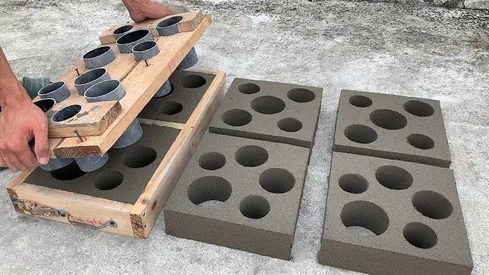 DIY Concrete Paver Blocks with Circular Cutouts for Modern Landscaping